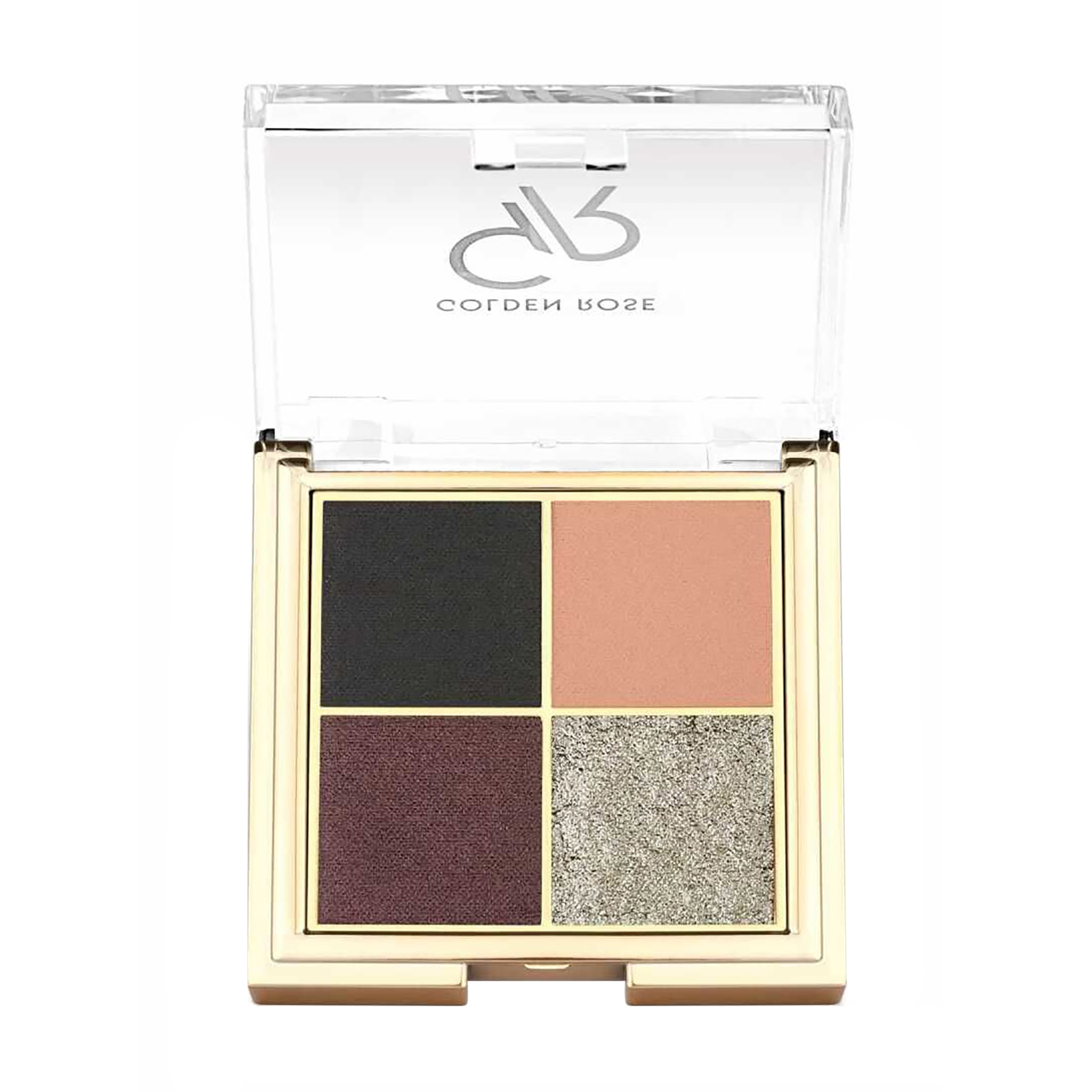 Палетка тіней для повік Golden Rose Quattro Eyeshadow Palette, 01 Midnight Kiss, 4.4 г